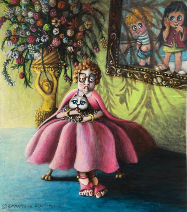 Pintura titulada "La Fille" por Emmanuelle Pellet, Obra de arte original, Acrílico