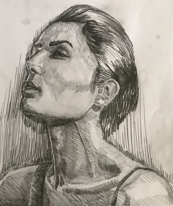 Drawing titled "Işığa gözdağı" by Enes Sert, Original Artwork, Pencil