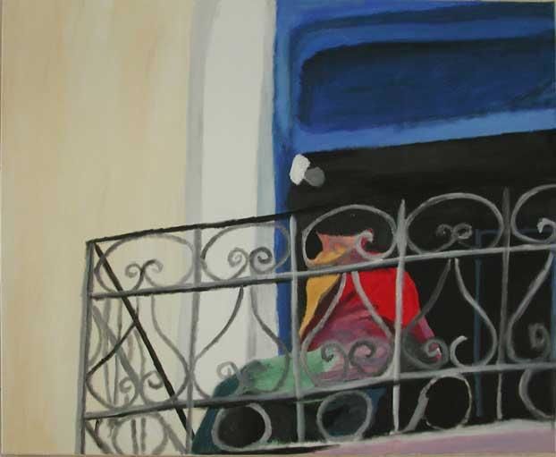 Peinture intitulée "Love Balcony" par Eden Orion, Œuvre d'art originale