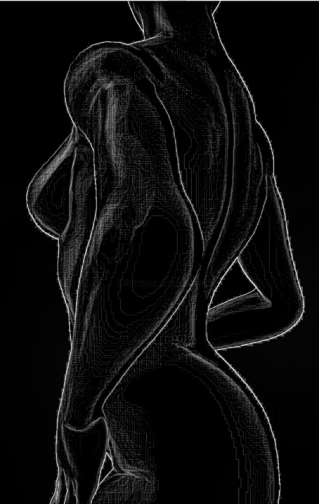 Artes digitais intitulada "Low Key Nude IV" por Eric L Vadé, Obras de arte originais, Trabalho Digital 2D
