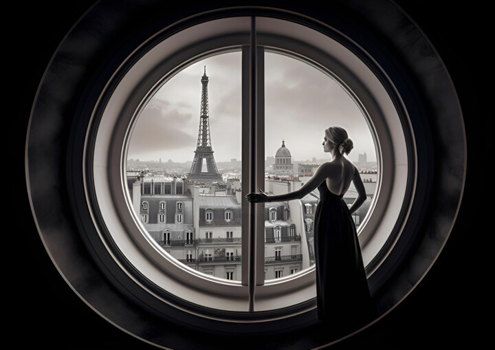 Digital Arts titled "#2 - At the window" by Eric Lespinasse, Original Artwork, Digital Photography Mounted on Aluminium