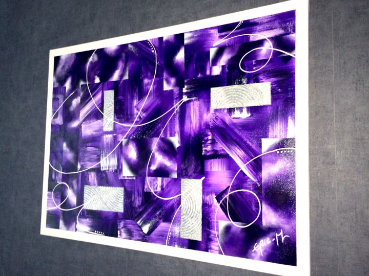 Painting titled "« Purple 2 »" by Eric M. Artiste Peintre, Original Artwork, Acrylic