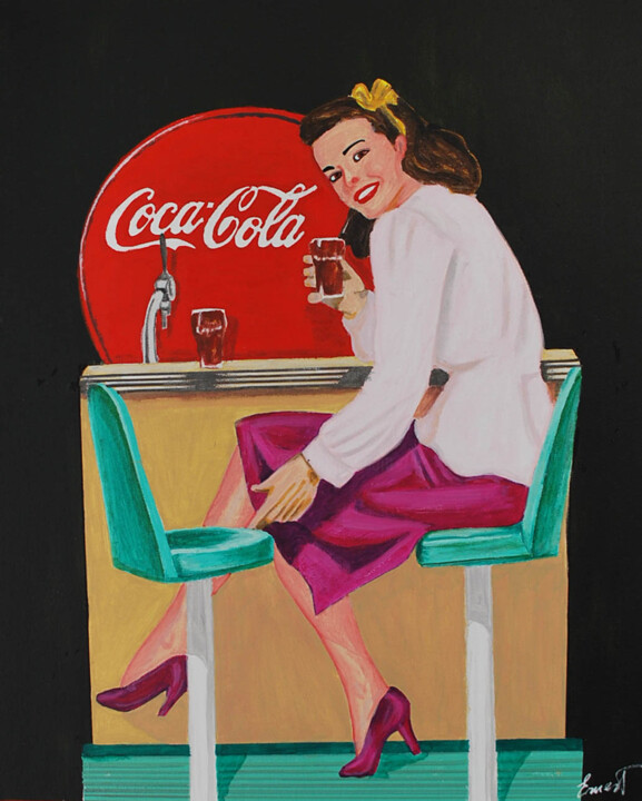 Size comparison; 8x10 through 30x40.  Coca cola vintage, Fond d'ecran  dessin, Painting