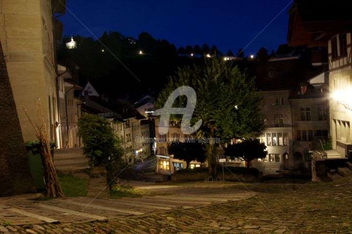 Photography titled "Old town in the dark" by Erwin Bruegger, Original Artwork, Digital Photography