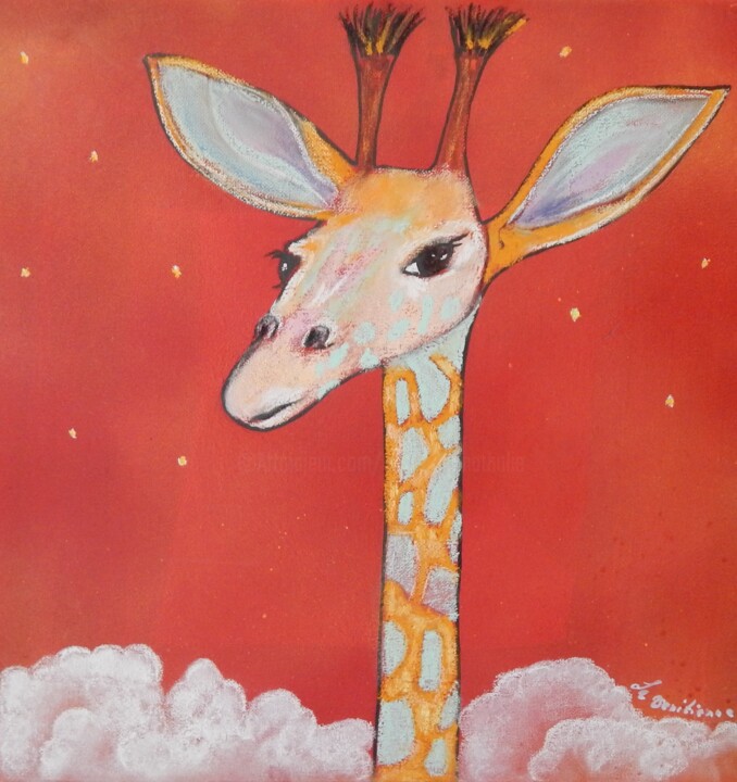 Peinture intitulée "Hasna la girafe" par La Venitienne, Œuvre d'art originale, Acrylique
