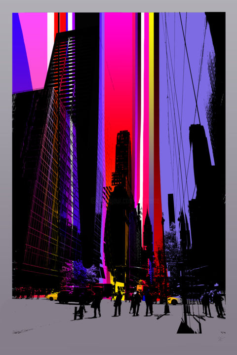 Arts numériques intitulée "New York 4 - Série…" par Gérard Esquerre, Œuvre d'art originale, Peinture numérique
