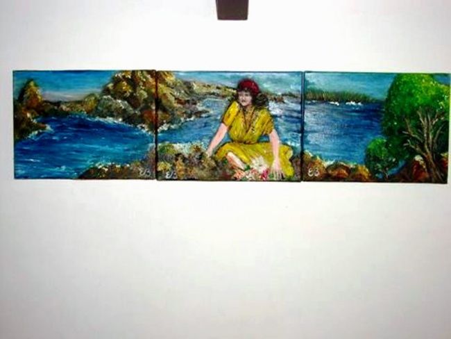 Картина под названием "jeune fille de Boug…" - Essia, Подлинное произведение искусства, Масло
