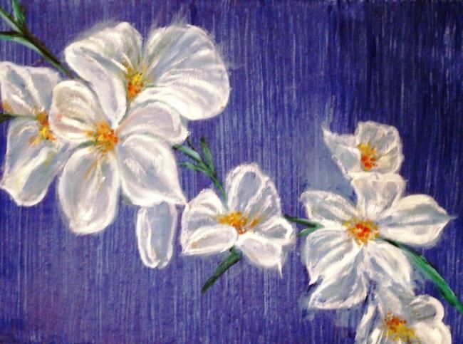 Painting titled "Fleurs printanières" by Essia, Original Artwork