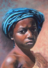 Картина под названием "Salimata" - Suzy Estalbo-Baralle, Подлинное произведение искусства, Масло