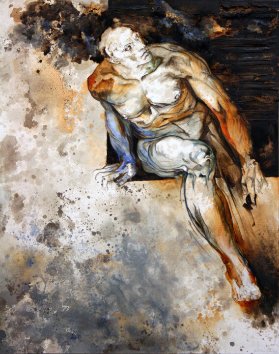 Painting titled "Michelangelo - libe…" by Ester Negretti, Original Artwork