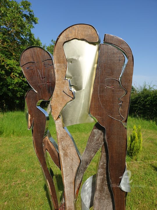 Sculpture intitulée "Le trio" par Étienne Dupé, Œuvre d'art originale, Métaux