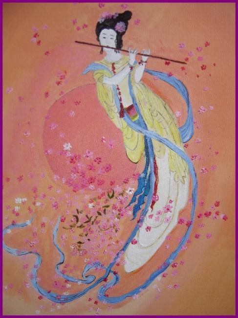 Pintura titulada "La femme a la flute" por Etoile1962, Obra de arte original