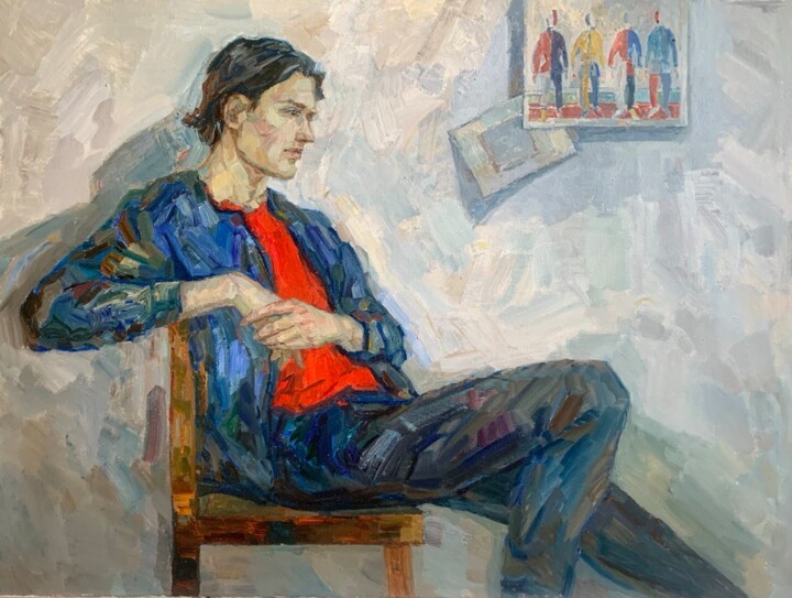 Malarstwo zatytułowany „Inspired by Malevich” autorstwa Eva Gets, Oryginalna praca, Olej Zamontowany na Drewniana rama noszy