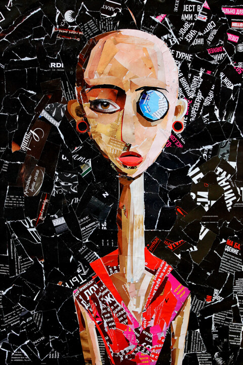 Collages intitulée "lady dagmar" par Evgenii Garan, Œuvre d'art originale, Collages