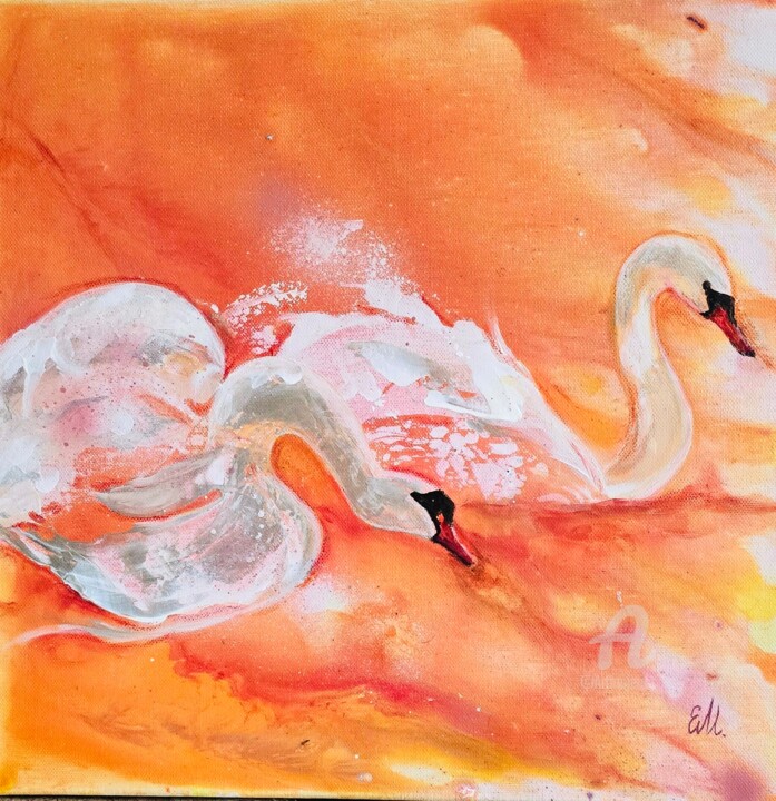 Malarstwo zatytułowany „W rytmie mango 2” autorstwa Ewa Mościszko, Oryginalna praca, Akryl