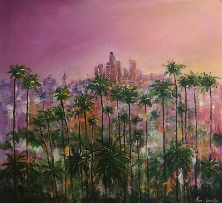 "L.A at dusk" başlıklı Tablo Ewen Macaulay tarafından, Orijinal sanat, Akrilik