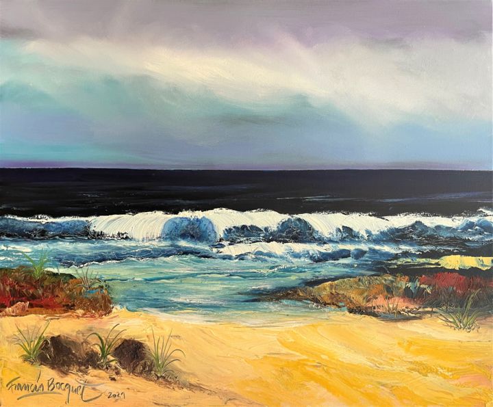 绘画 标题为“La plage” 由Francis Bocquet, 原创艺术品, 油