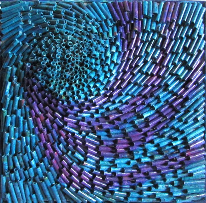 Sculpture titled "Spirale - 3D Recycl…" by Eva Fazakas, Original Artwork