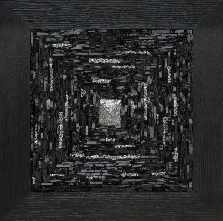 Sculpture titled "Consonance" by Fabienne Le Pajolec Moree, Original Artwork, Mosaic Mounted on Wood Stretcher frame