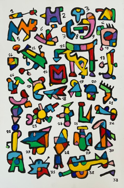 Картина под названием "33 WAYS TO MAKE IT…" - Lautir, Подлинное произведение искусства, Акрил