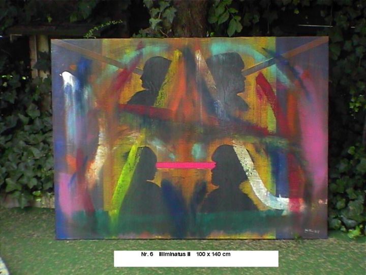 Peinture intitulée "Illuminatus II" par Bob Fox, Œuvre d'art originale, Acrylique