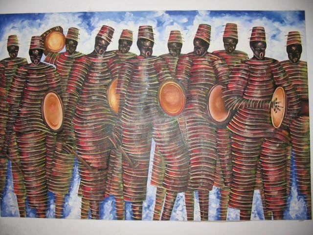 Peinture intitulée "Rythym Harmony" par Joseph Kwaw Besoabewie, Œuvre d'art originale, Huile