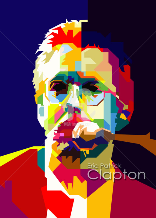 Digital Arts titled "Eric Clapton Guitar…" by Fariza Abdurrazaq, Original Artwork, Digital Print