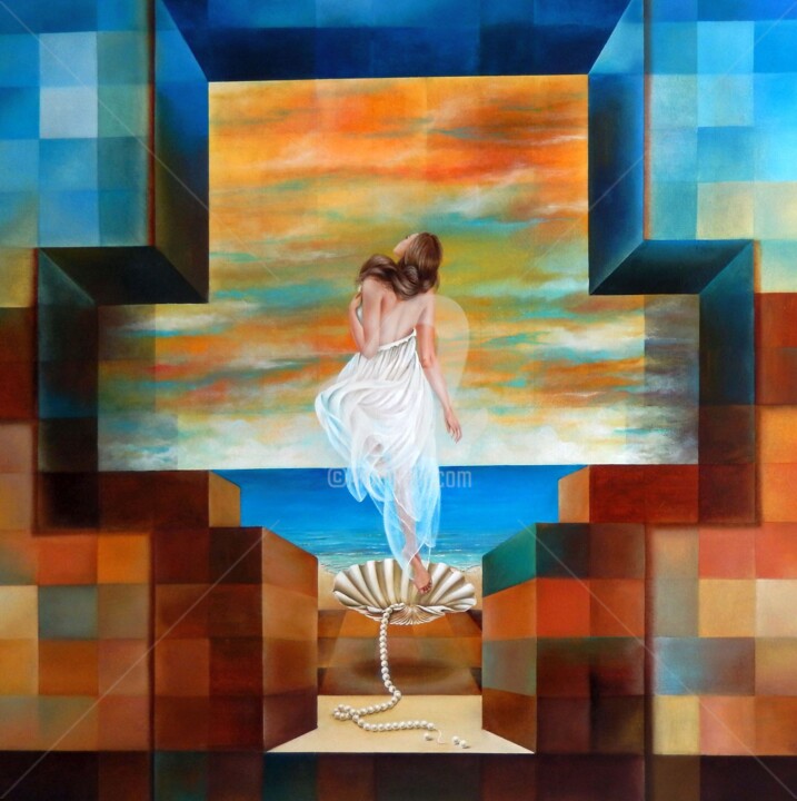 Painting titled "Vênus" by Fatima Marques, Original Artwork, Oil