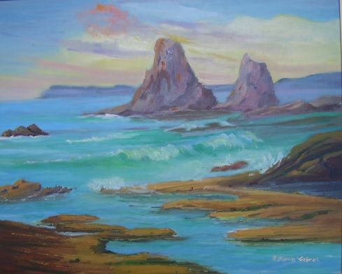 Pintura intitulada "fernando-de-noronha…" por Fatima Cabral, Obras de arte originais