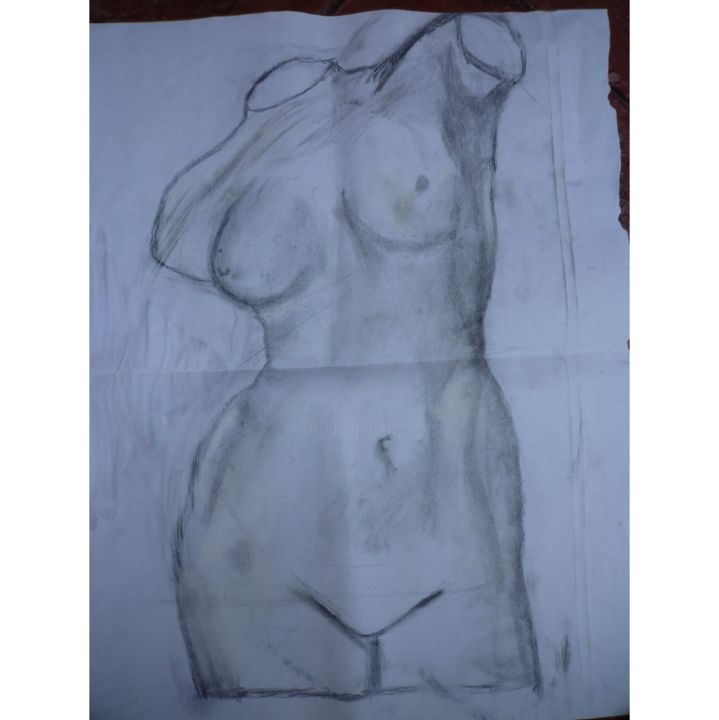 Dibujo titulada "Nude.jpg" por Francisco Blanquez, Obra de arte original, Carbón