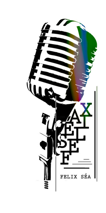 Arte digitale intitolato "“Retro Microphone”…" da Felix Séa, Opera d'arte originale