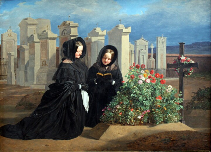 Painting titled "Le jour de la Touss…" by Ferdinand Georg Waldmüller, Original Artwork, Oil