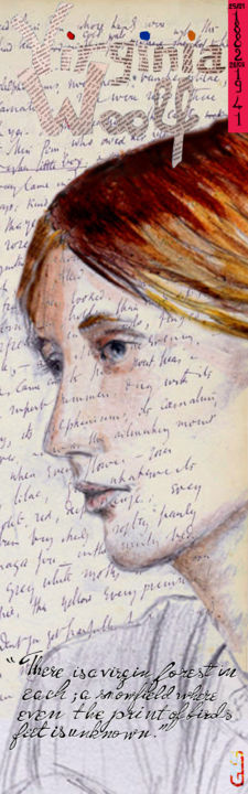 Arts numériques intitulée "Virginia Woolf 2/ e…" par Gilles David, Œuvre d'art originale, Travail numérique 2D