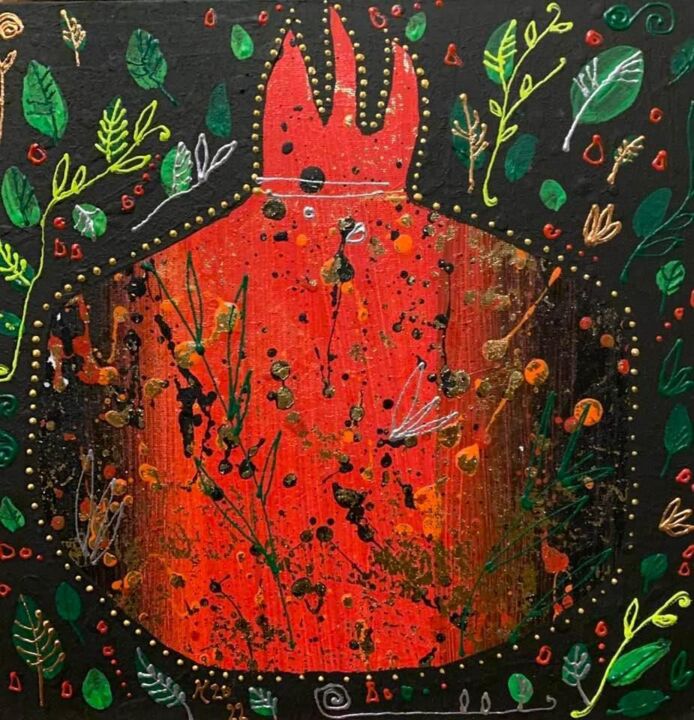 Картина под названием "Спелый гранатик" - Филипп Казак, Подлинное произведение искусства, Акрил