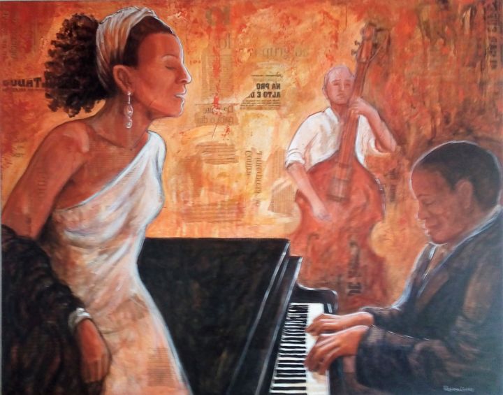 Pittura intitolato "Piano Music" da Filomena Campos, Opera d'arte originale, Acrilico