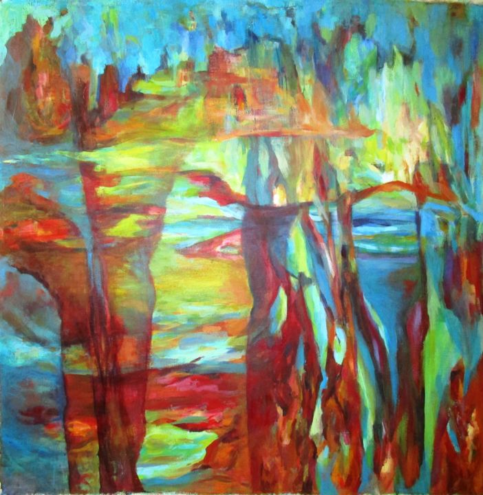 Painting titled "mundos paralelos" by Fiorella  Gioia Marcone, Original Artwork