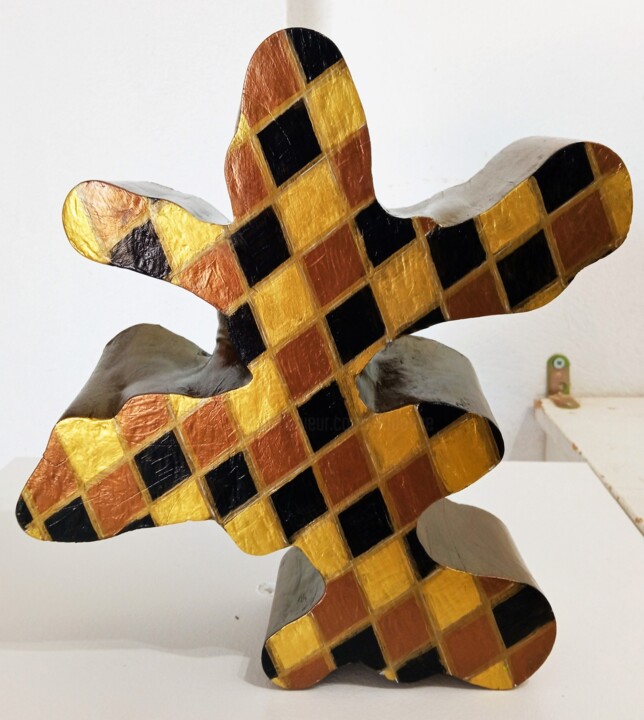 Sculptuur getiteld "PUZZLE  ACROBATE" door Flod, Origineel Kunstwerk, Acryl