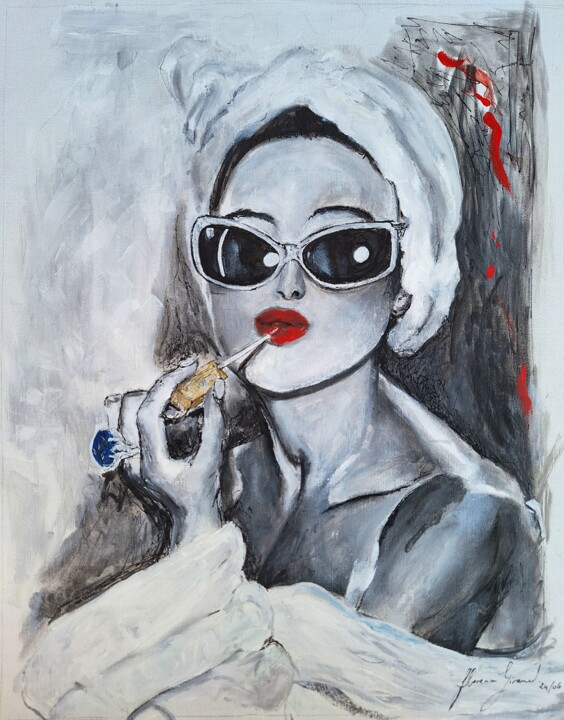 Painting titled "GLAMOUR" by Florence Giraud, Original Artwork, Acrylic