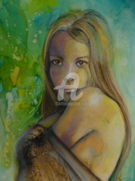 Painting titled "Anuata" by Florence Martini (FLO), Original Artwork, Pastel