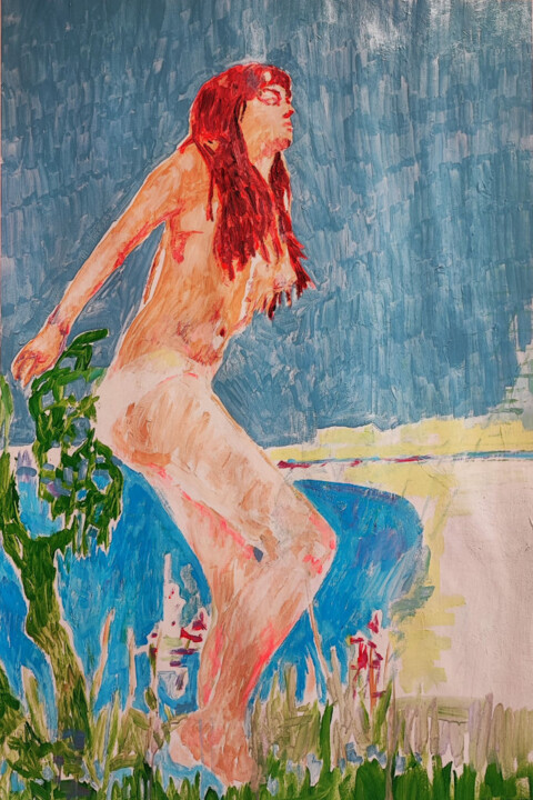 Painting titled "Soie sauvage" by Florence Pinel, Original Artwork, Acrylic