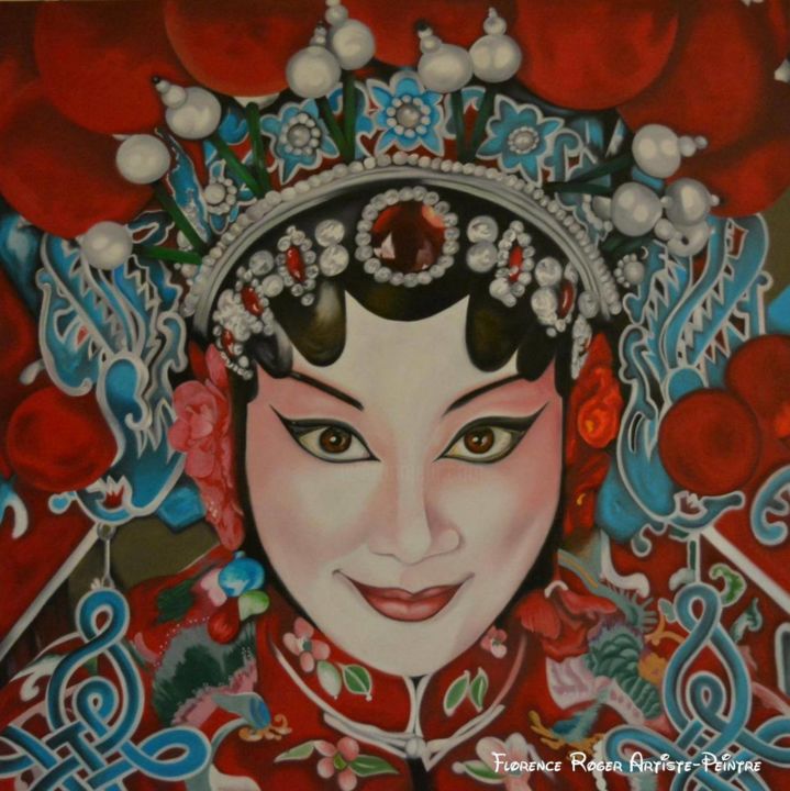 Painting titled "The Face of Beijing…" by Florence Roger, Original Artwork