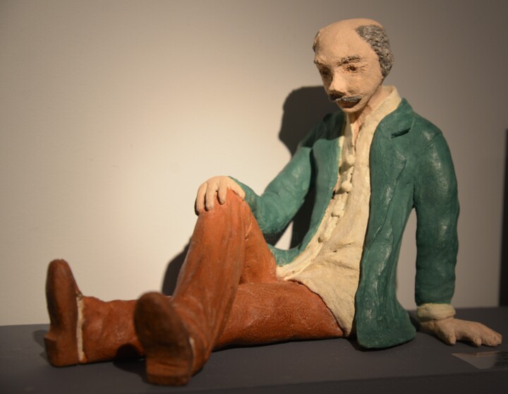 Sculpture titled "James" by Florence Schwartz, Original Artwork, Terra cotta