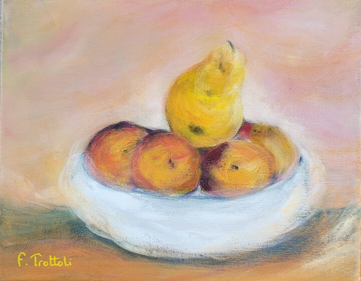 Painting titled "Fruits dans une cor…" by Florence Trottoli, Original Artwork, Acrylic