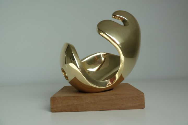 Sculpture titled "3 L'éveil" by Florence Vial, Original Artwork, Metals