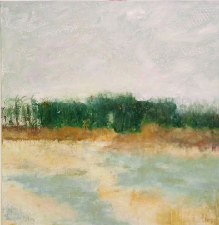 Painting titled "PAYSAGE" by Florence Crespy, Original Artwork, Oil