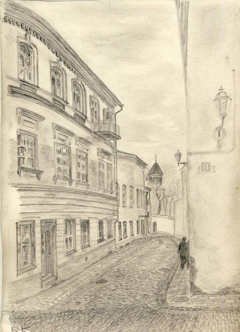 Dibujo titulada "Спасский переулок" por Vladimip Koltsov, Obra de arte original