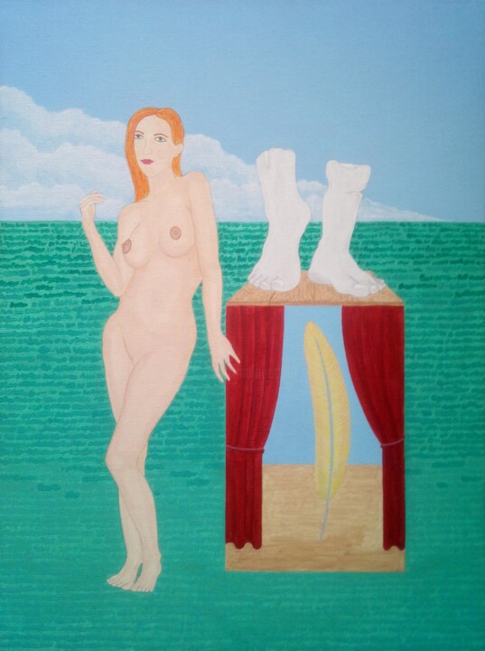 Schilderij getiteld "La fétichiste" door Fouad Kortobi Francés, Origineel Kunstwerk, Acryl Gemonteerd op Andere stijve panel…
