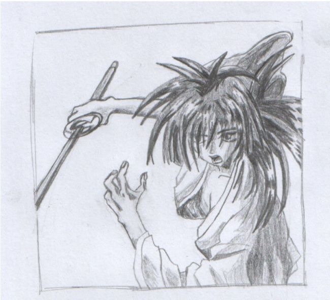 Dessin intitulée "Kenshin from Rourou…" par Oussama Ousmoi, Œuvre d'art originale, Autre