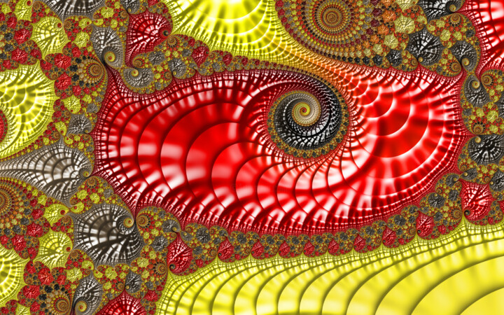 Spiral 2 Red, Digital Arts by Fractal Art By Nitisara