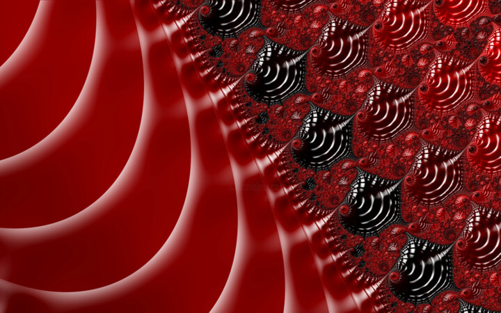 Spiral 2 Red, Digital Arts by Fractal Art By Nitisara